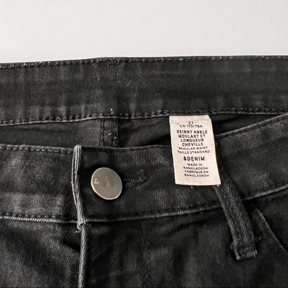 H&M Black Skinny Regular Ankle Jeans Size 31 - Picture 4 of 12